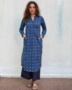 Midnight Waltz Bandhej Cotton Kurti