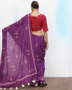 Shallot Handblockprinted Cotton Saree - Fmtm