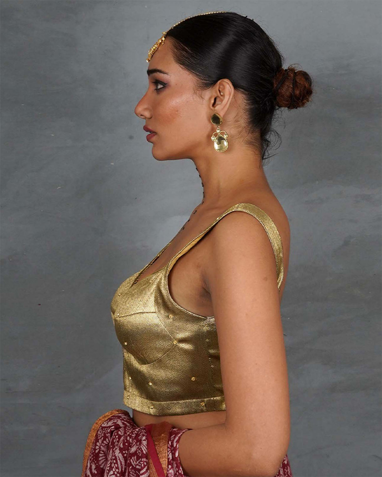 Aureya Gold Tissue Silk Blouse - TARA