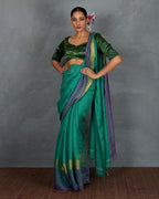 Light Within Green Mashru Silk Blouse - TARA