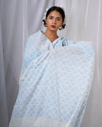 Chikki Blue Hand Block Printed Dupatta-BAD