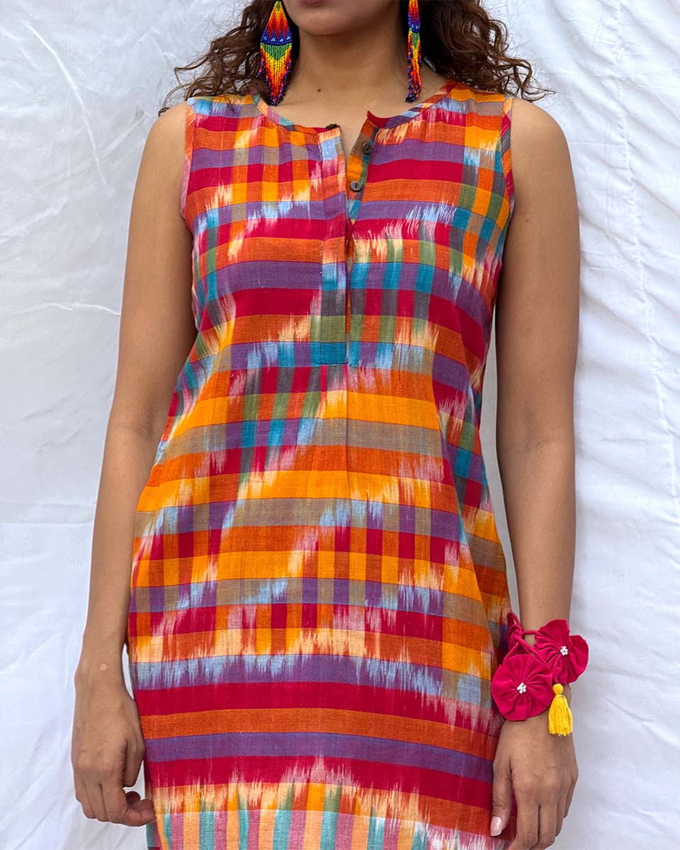 Katha Gamcha Cotton Dress - GMC