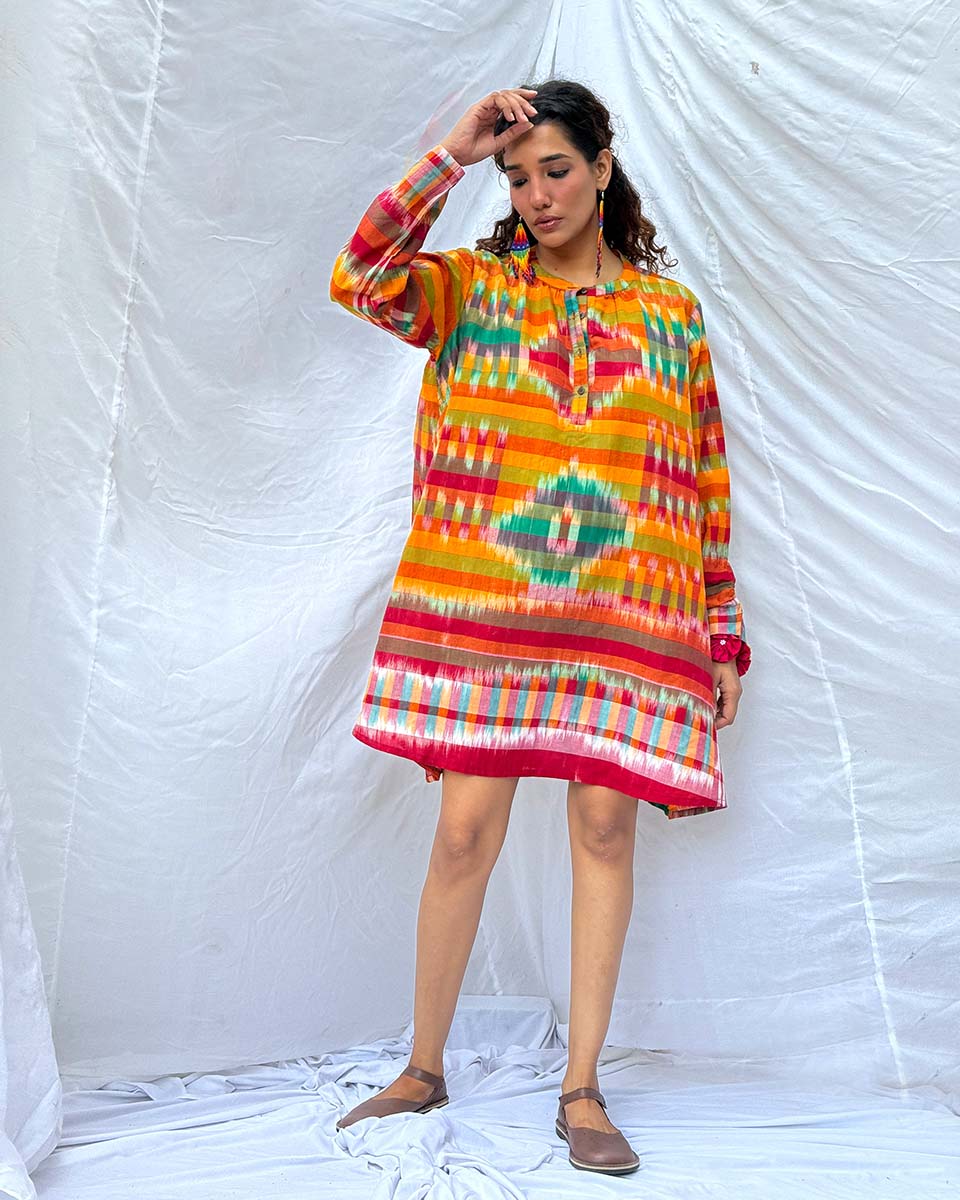 Kajri Gamcha Cotton Dress - GMC