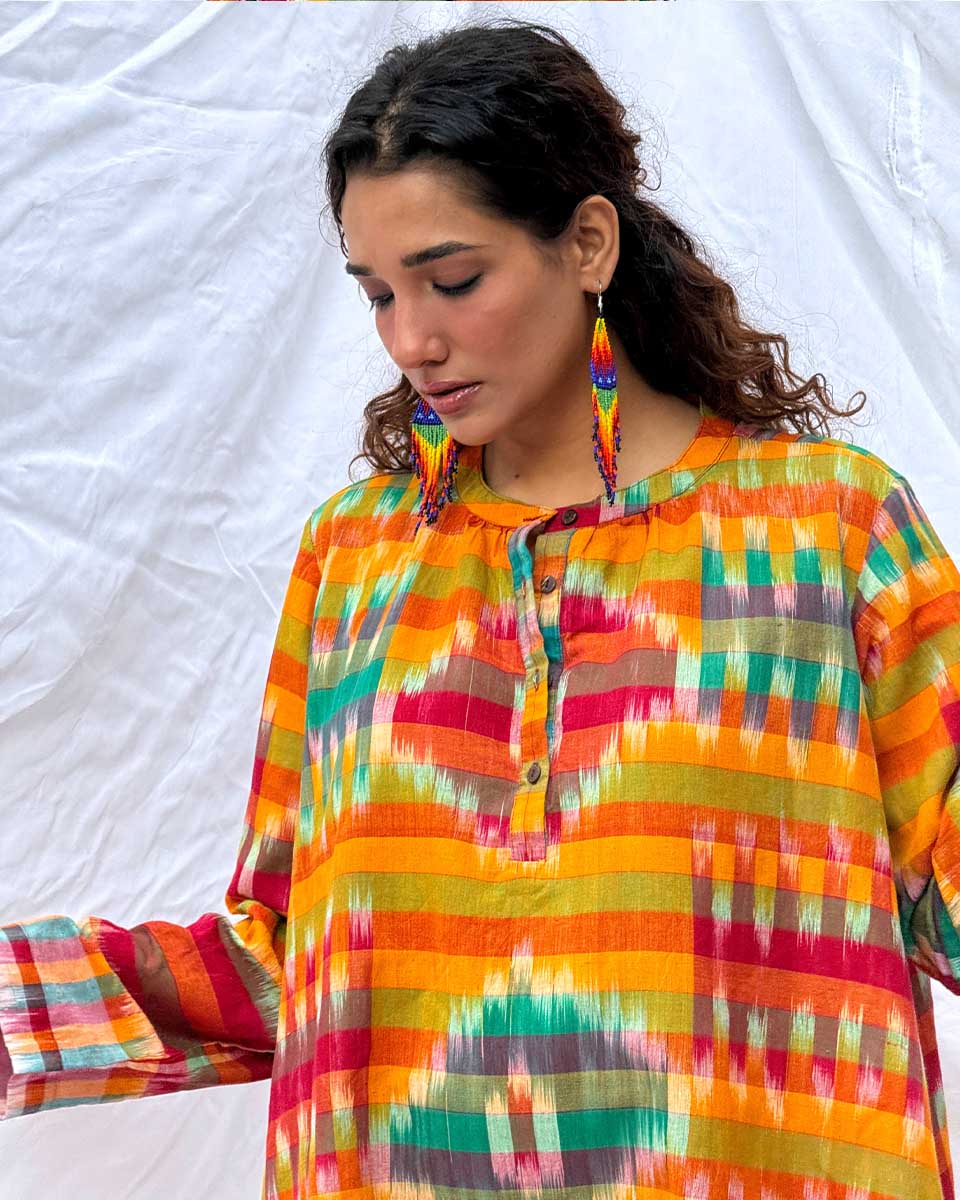 Kajri Gamcha Cotton Dress - GMC