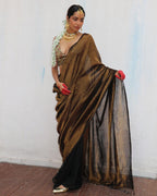 Linen zari saree | Linen saree | Linen saree online | Chidiyaa