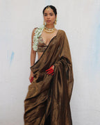 Linen zari saree | Linen saree | Linen saree online | Chidiyaa