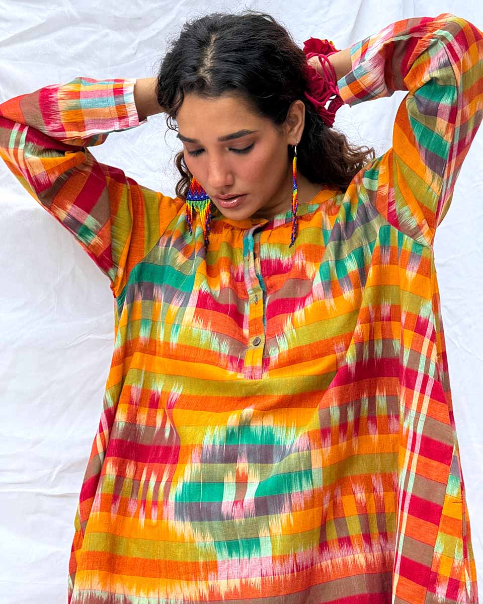 Kajri Gamcha Cotton Dress - GMC