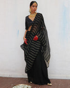 Binodini Handwoven Linen Zari Saree
