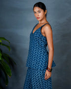Bindu Teal Green Hand Block Printed Top-MYA