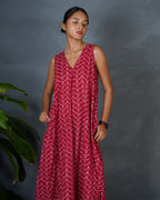 Sparshika Red Hand Block Printed Dress-MYA