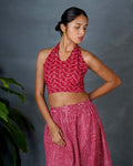 Smriti Red Hand Block Printed Top-MYA