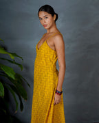 Amaira Yellow Hand Block Printed Dress-MYA