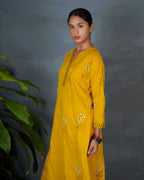 Kyra Yellow Hand Block Printed Kurta -MYA