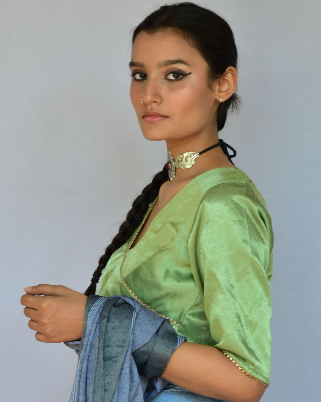 Hira Mashru Silk Blouse - Roshni