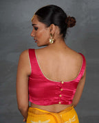 Vasudha Pink Mashru Silk Blouse - TARA