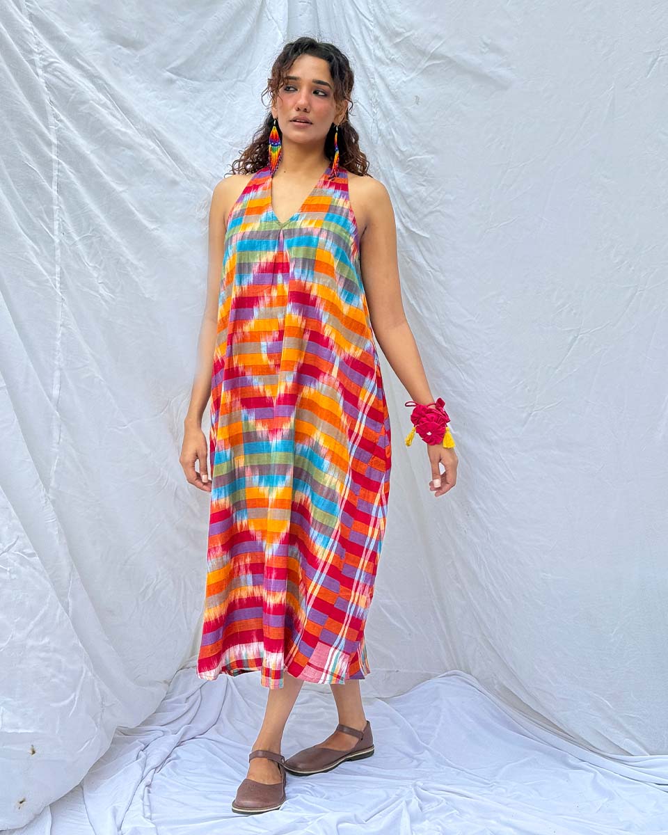 Meghmallar Gamcha Cotton Dress - GMC