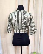 Zariya White Mashru Silk Blouse - Love Despite
