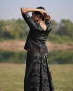 Radhika Blockprinted Mashru Silk Blouse - RB