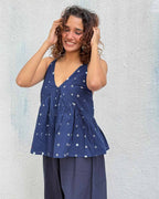 Sapphire Spell Bandhej Cotton Top