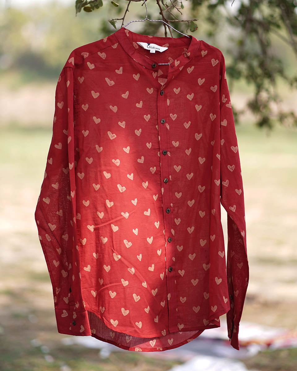 Dil Jhoom Handblock Printed Cotton Men's Shirt
