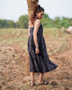 Soft Moonlight Blockprinted Cotton Dress-WWB