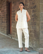 Whipped Fog Ivory Block Printed Top - SFD