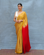 Calm Glide Yellow Handblock Print Modal Silk Saree - Flow