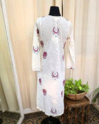 Heritage White Hand block Print Kurta - Love Despite