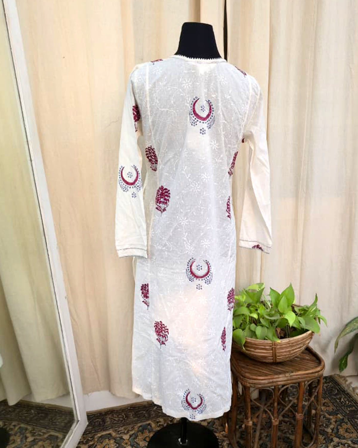 Heritage White Hand block Print Kurta - Love Despite