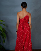 Jyoti Red Hand Block Printed Dress-MYA