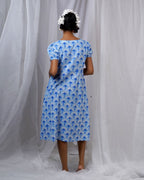 Ishani Blue Hand Block Printed Dress-BAD