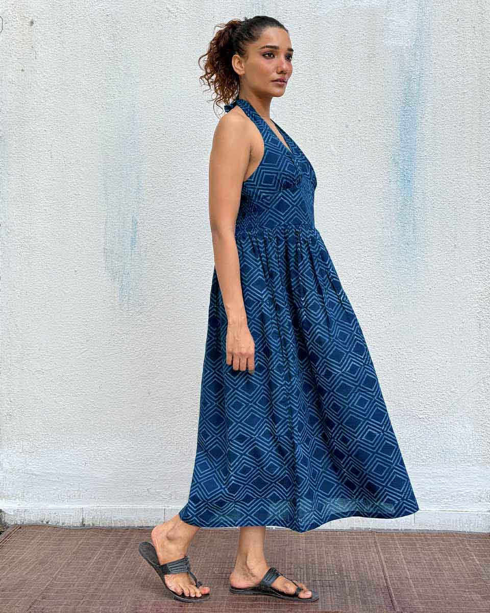 BohÃ¨me Blockprinted Cotton Dress