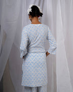 Chaaya Light Blue Hand Block Printed Kurti-BAD