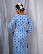 Pakhi Blue Hand Block Printed Kurti-BAD