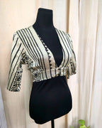 Zariya White Mashru Silk Blouse - Love Despite