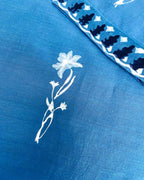 Aasmani Khwab Blue Handblock Printed Chanderi Silk Kurti - CHD