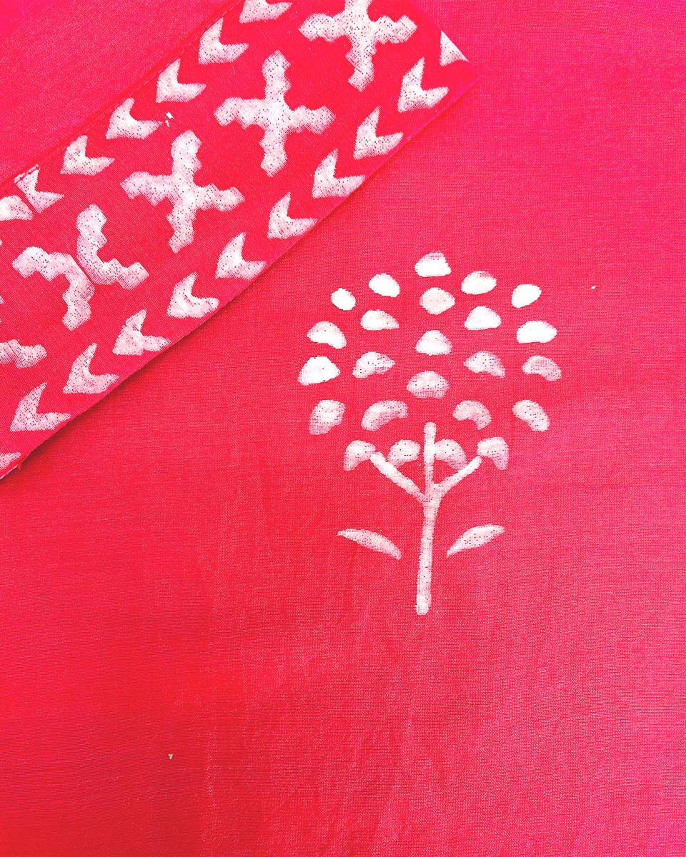 Tera Khumaar Pink Handblock Printed Chanderi Silk Kurti - CHD