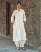 Chapel Veil Ivory Block Printed Kurti - SFD