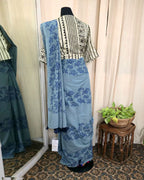 Mistleaf Hand block print Cotton Saree - Love Despite