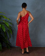 Jyoti Red Hand Block Printed Dress-MYA