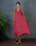 Sparshika Red Hand Block Printed Dress-MYA