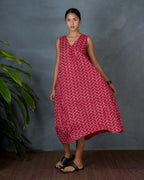 Sparshika Red Hand Block Printed Dress-MYA