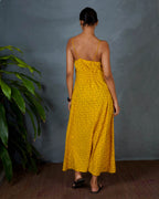 Amaira Yellow Hand Block Printed Dress-MYA