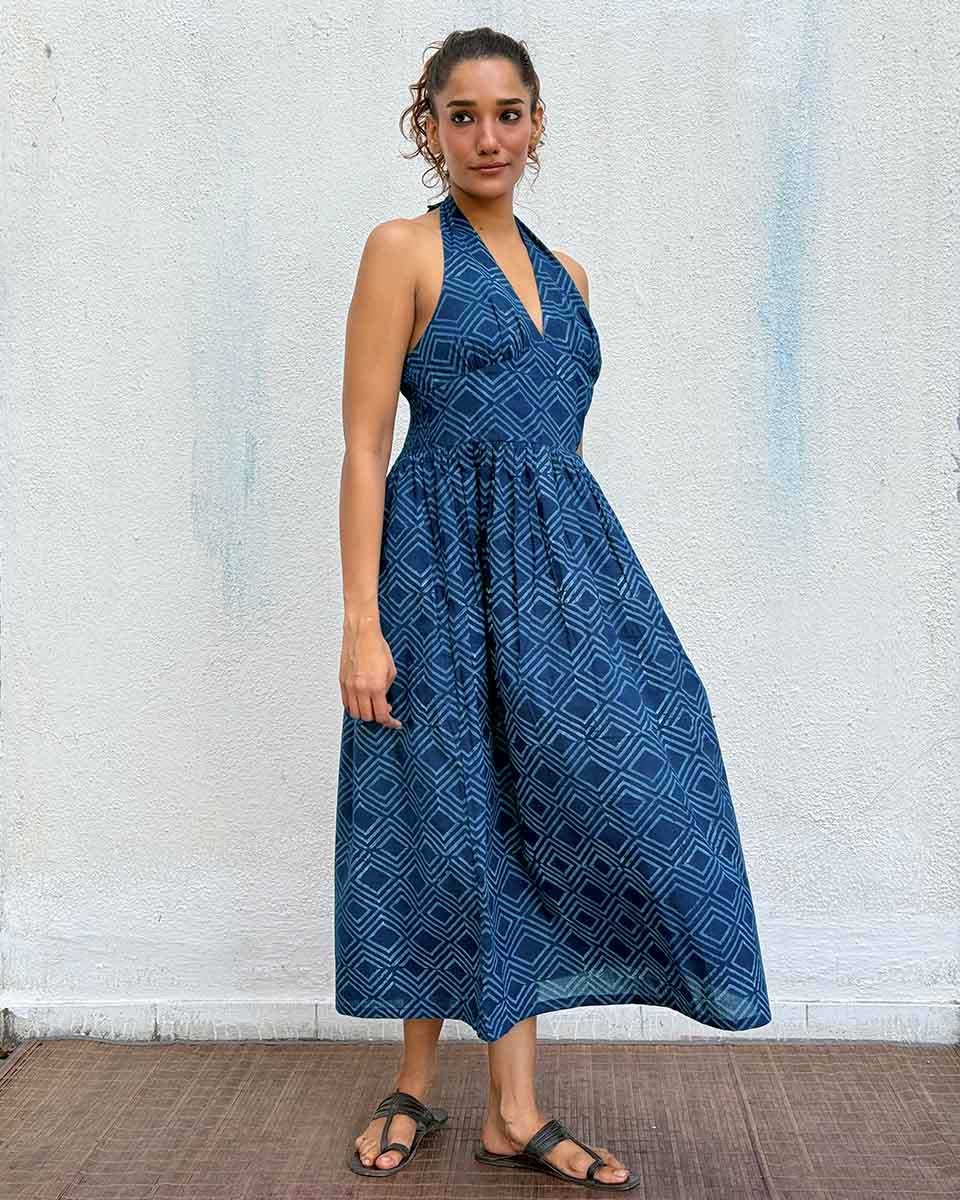 BohÃ¨me Blockprinted Cotton Dress