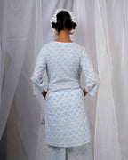 Chaaya Light Blue Hand Block Printed Kurti-BAD