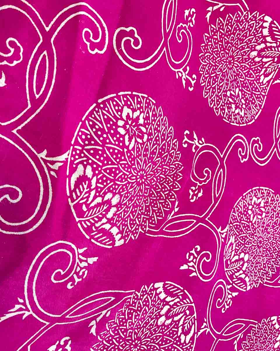 Visakha Pink Block printed Dola Silk Saree - RB