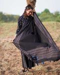 Liquid Grace Blockprinted Cotton Dupatta-WWB