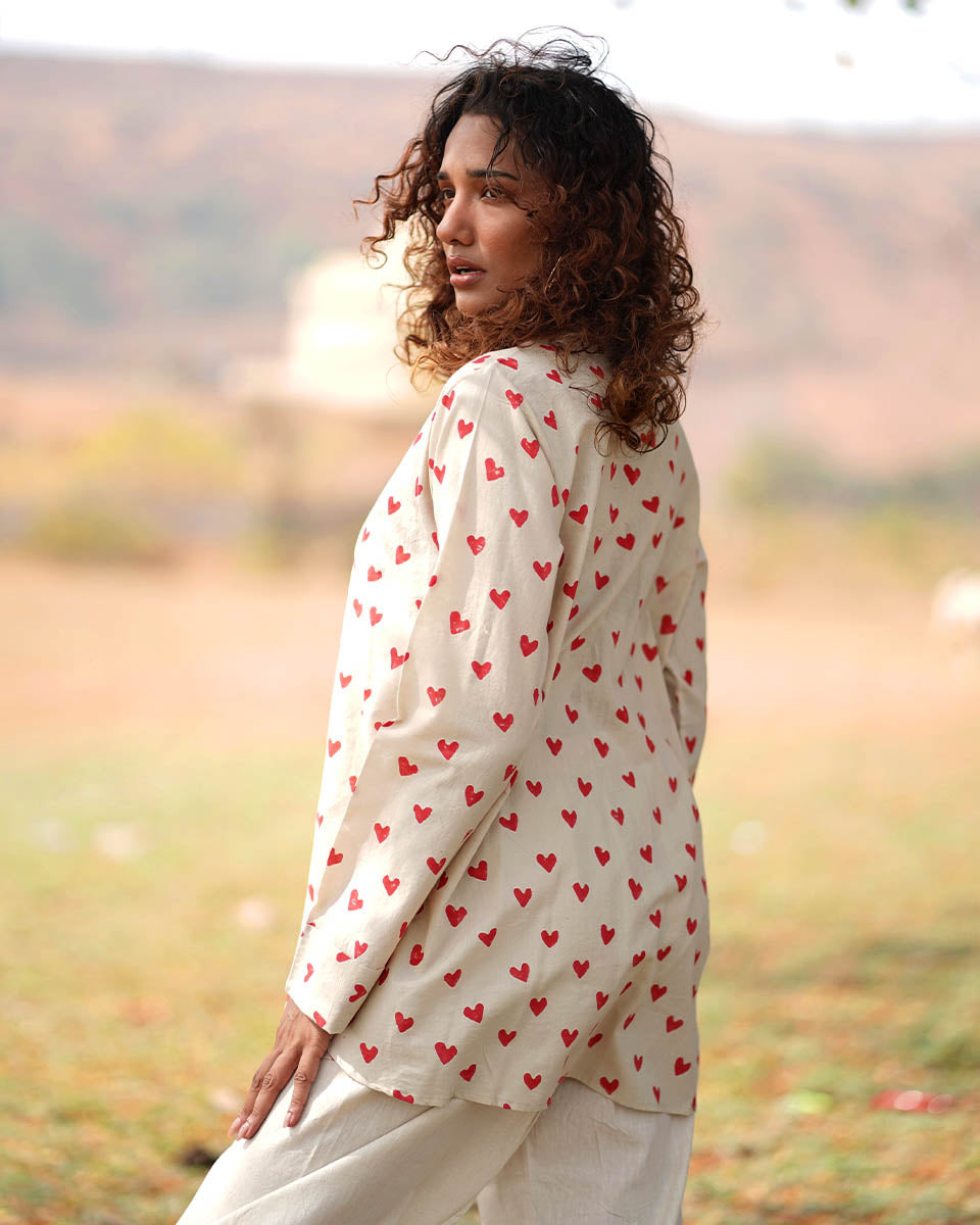 Dil Ibadat Handblock Printed Cotton Top