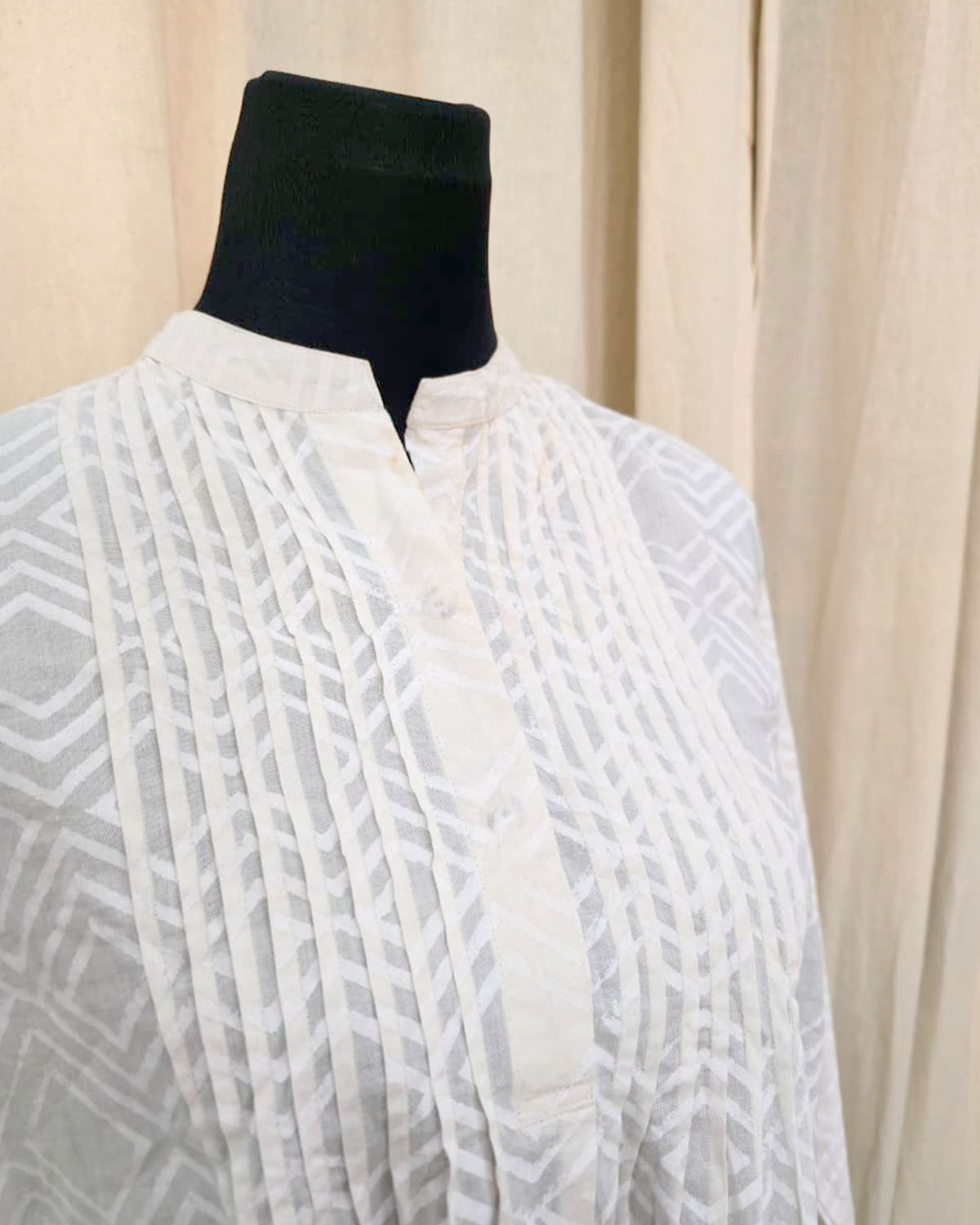 Desert Rose White handblock printed top - Love Despite