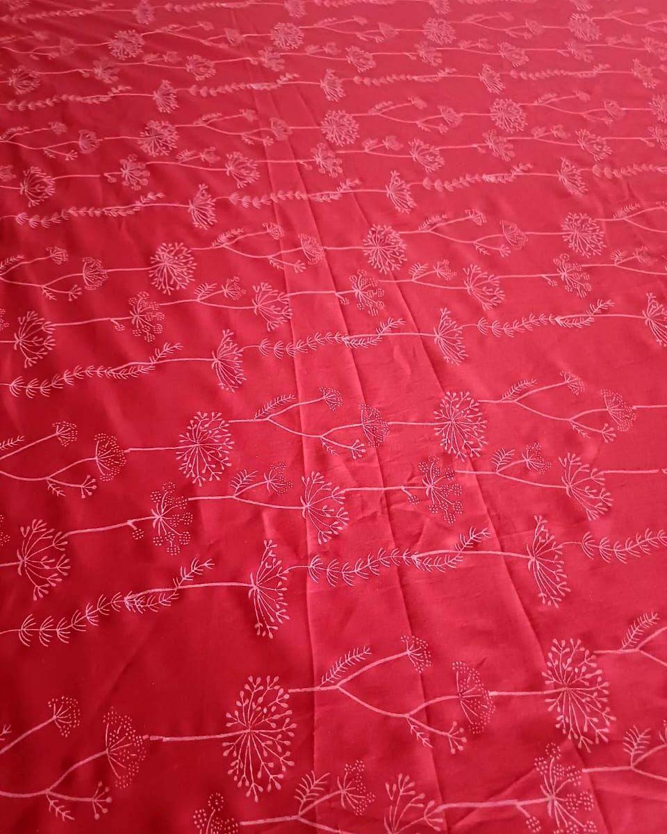 Myra Red Hand Block Printed Top-MYA